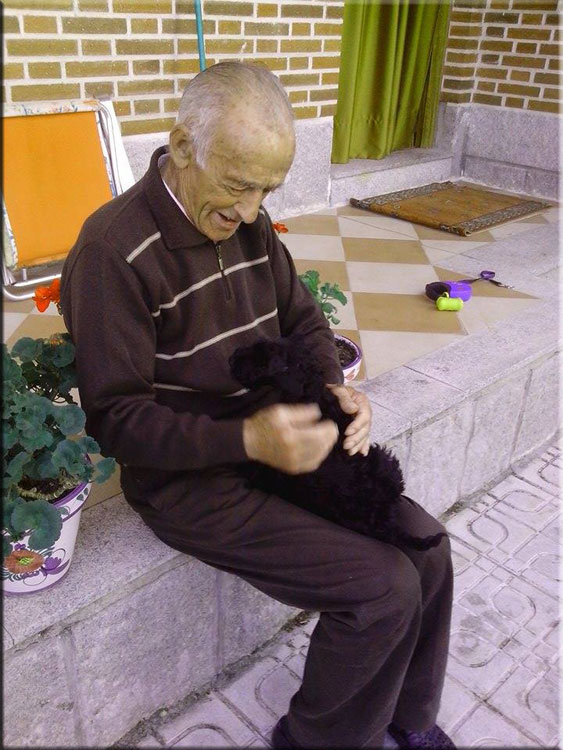 Kerry Blue Terrier de La Cadiera. Felicity con el Yayo
