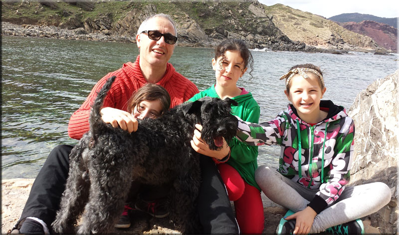Kerry Blue Terrier de La Cadiera. Namor con su familia